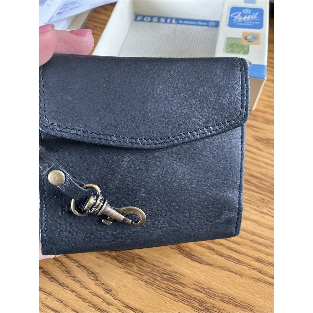 Fossil Black Cargo Mini Wallet SL-08435001 New‎ In gift box Retro elegance